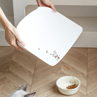 Foldable Semi-Enclosed PU Leather Pet Food Mat