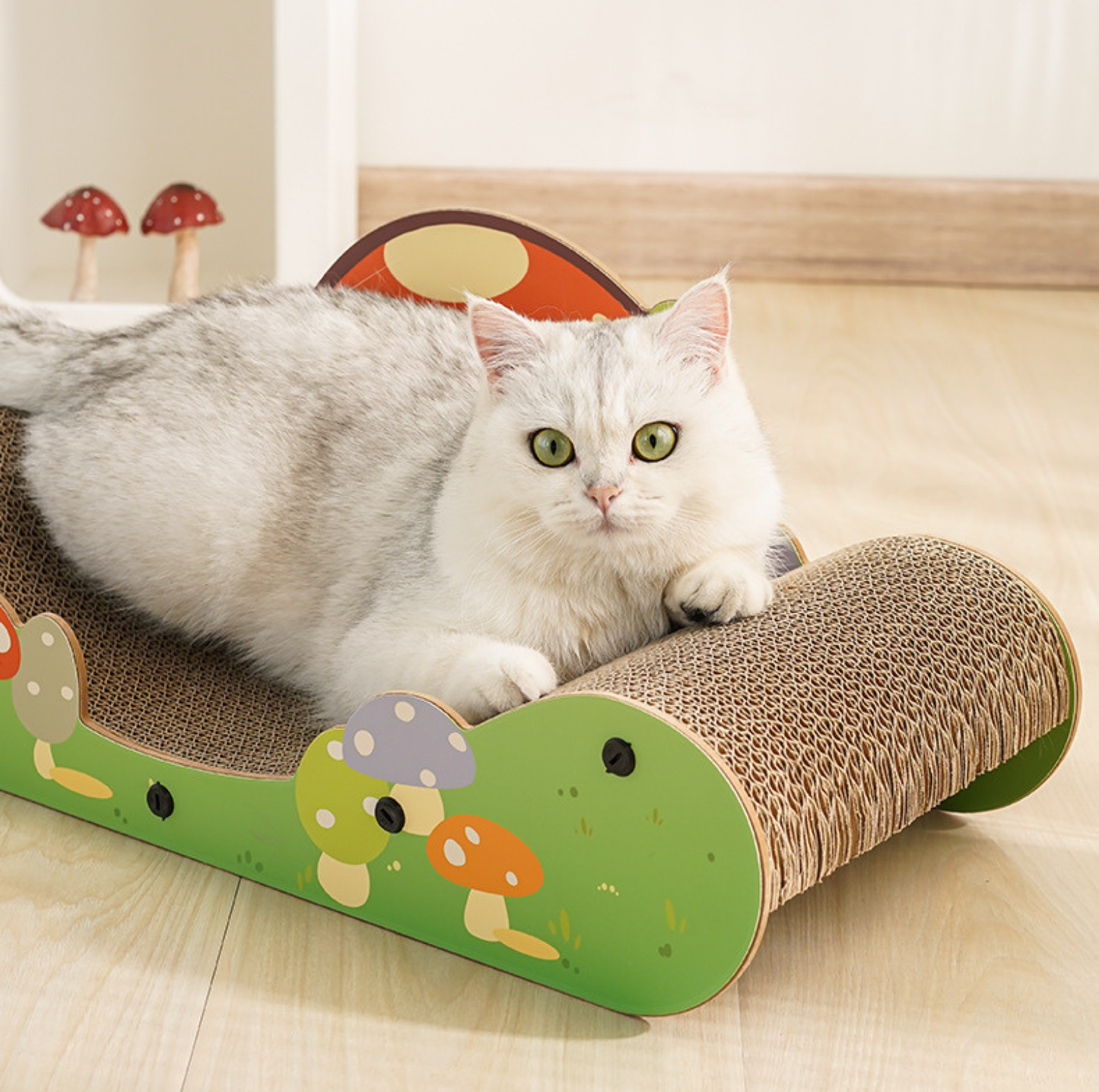 Mushroom Lounge Corrugated Cardboard Cat Scratcher Sofa