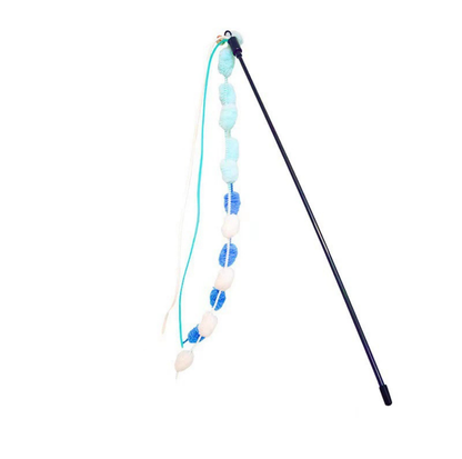 Pom-Pom Tassel Cat Teaser Wand with Bell