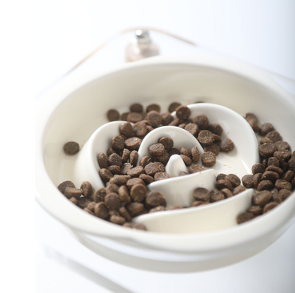Ceramic Slow Feeder Bowl / Water Bowl with Optional Acrylic Stand