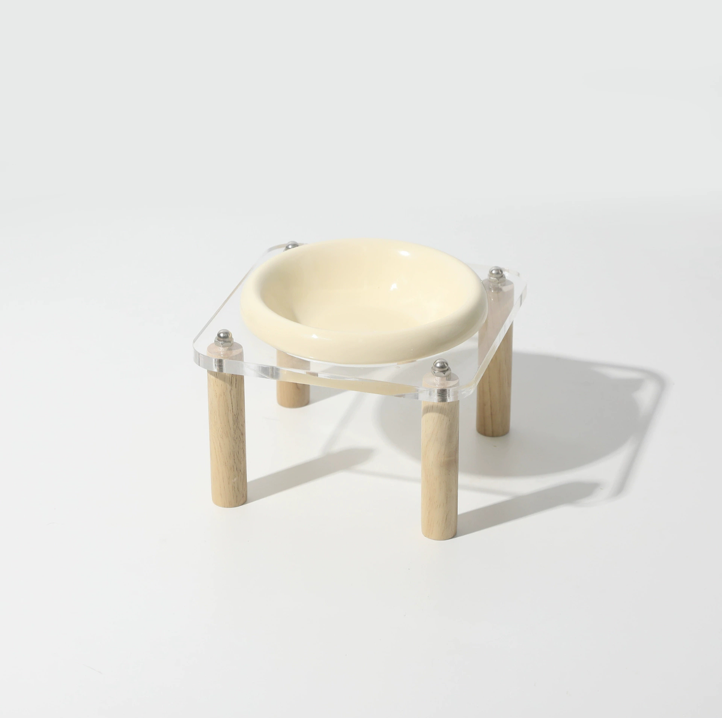 Pop Colour Ceramic Pet Bowl with Elevated Acrylic or Wooden Stand