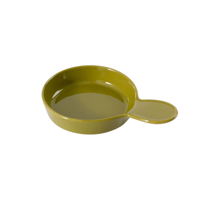 Pan-Style Ceramic Pet Feeding Bowl with Handle