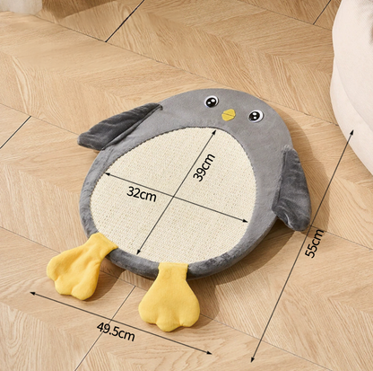 Cartoon Egg & Penguin Sisal Cat Scratcher Bed