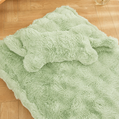 Thickened Faux Fur Pet Sleeping Mattress with Pillow