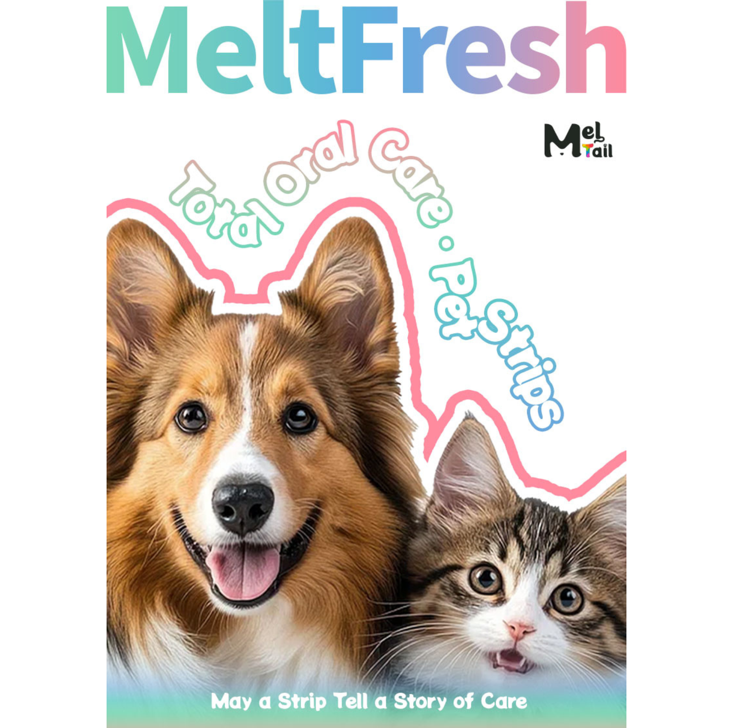 Meltail MeltFresh – Total Oral Care Probiotic Oral Strips for Dogs & Cats