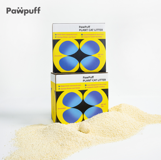 PawPuff 100% Natural Plant-Based Cat Litter - Corn & Cassava, 5kg