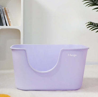 Mango Large High Edge Cat Litter Box - Mess-Free Design for Big Cats (61.5*41.5*33cm)