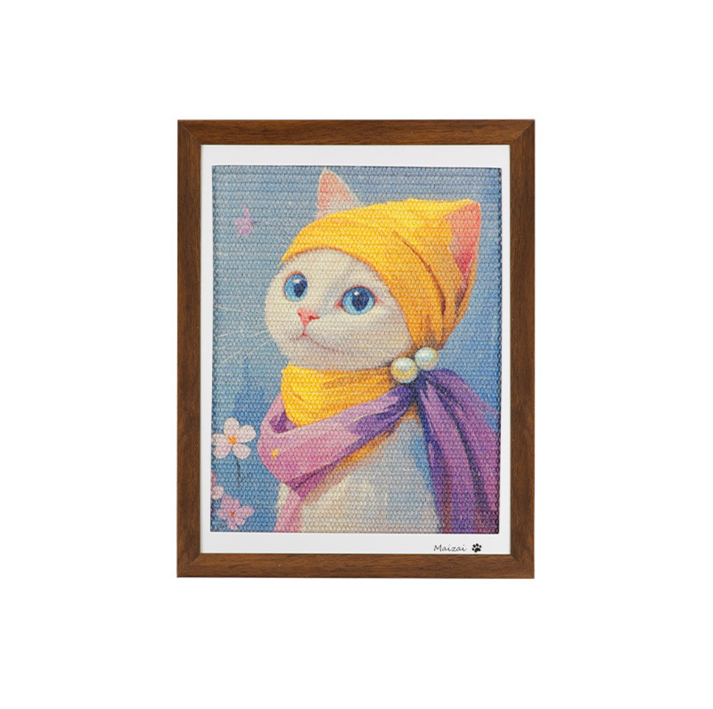 Framed Sisal Cat Scratching Board – Wall-Mounted Decorative Vertical Cat Scratcher