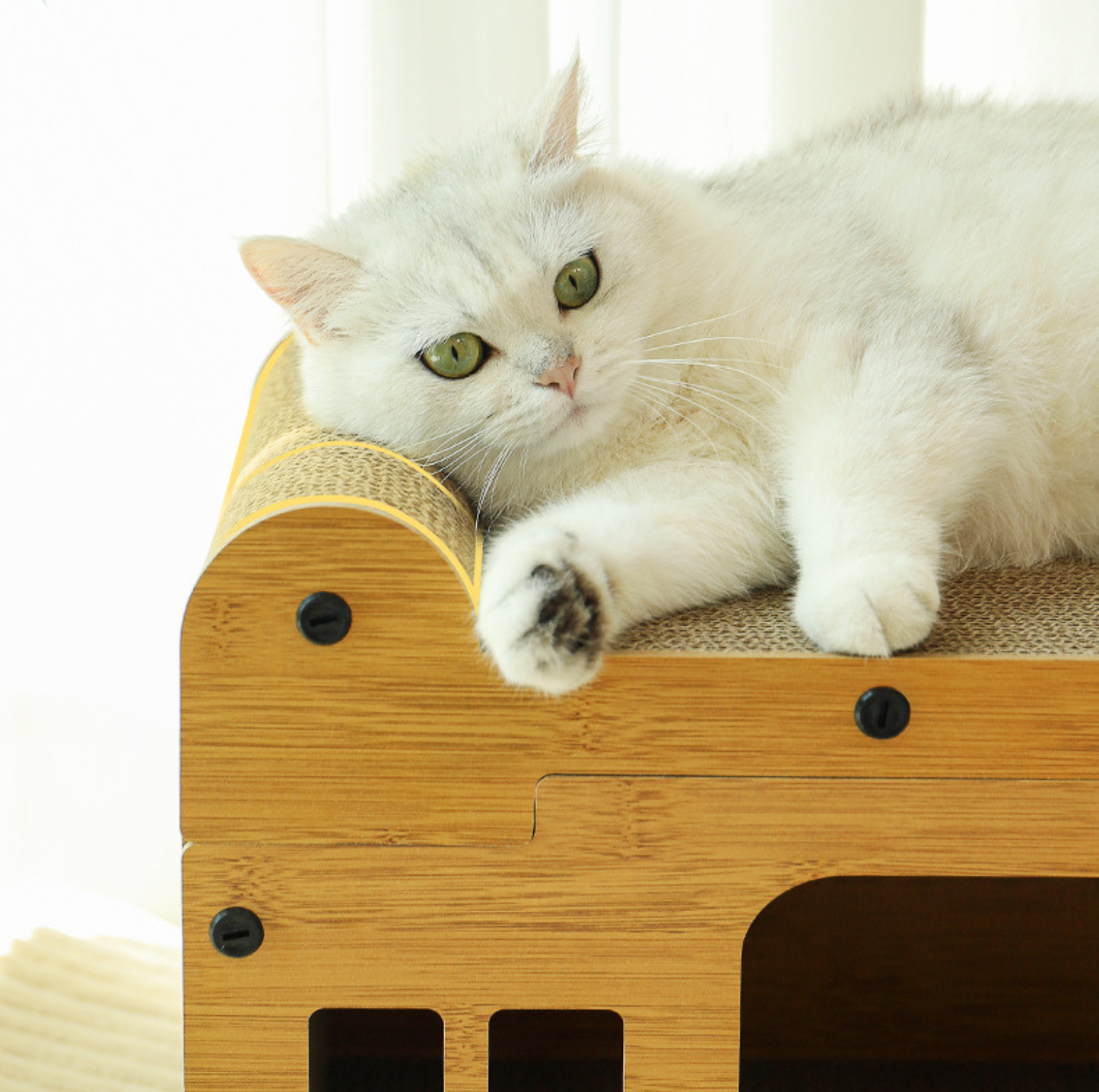 Split Double-Level Corrugated Cardboard Cat Scratcher House