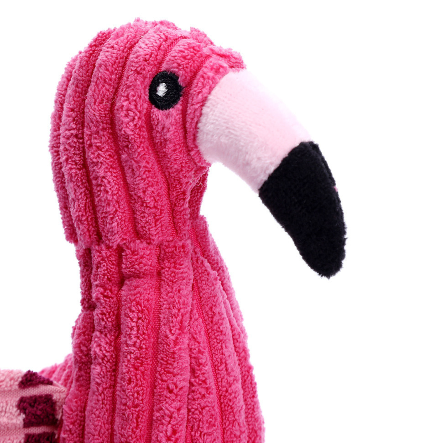 Squeaky Flamingo Plush Dog Toy with Rope Legs