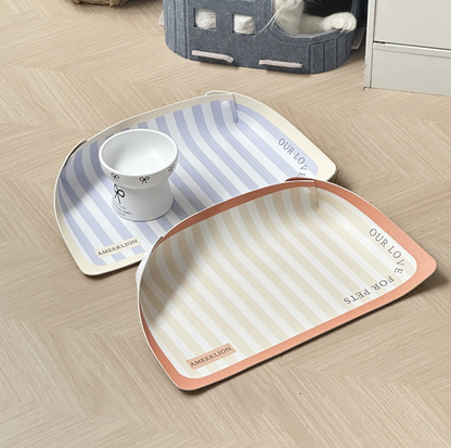 Strip Pattern Foldable PU Pet Feeding Mat