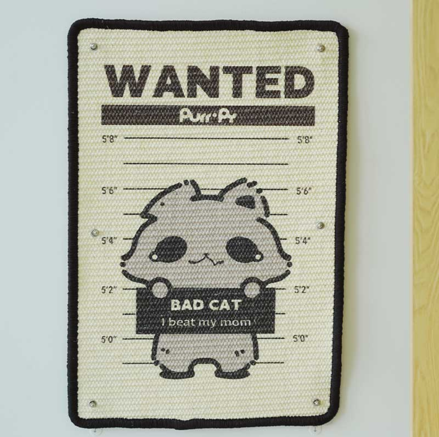 Wall Mounted Sisal Cat Scratching Mat - Bad Cats
