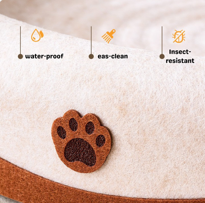 Oval Felt Cat Scratching Bed – Dual-Use Lounger & Claw Care Nest