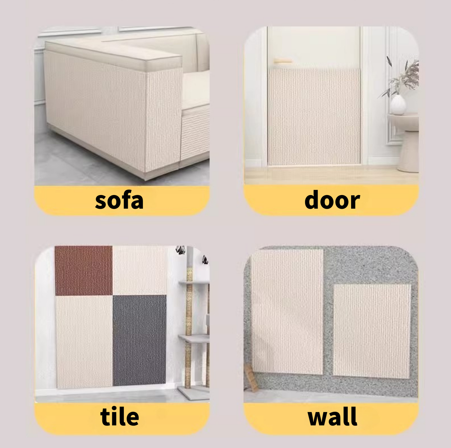 Customisable Felt Cat Scratch Mat – Self-Adhesive & Furniture-Protecting