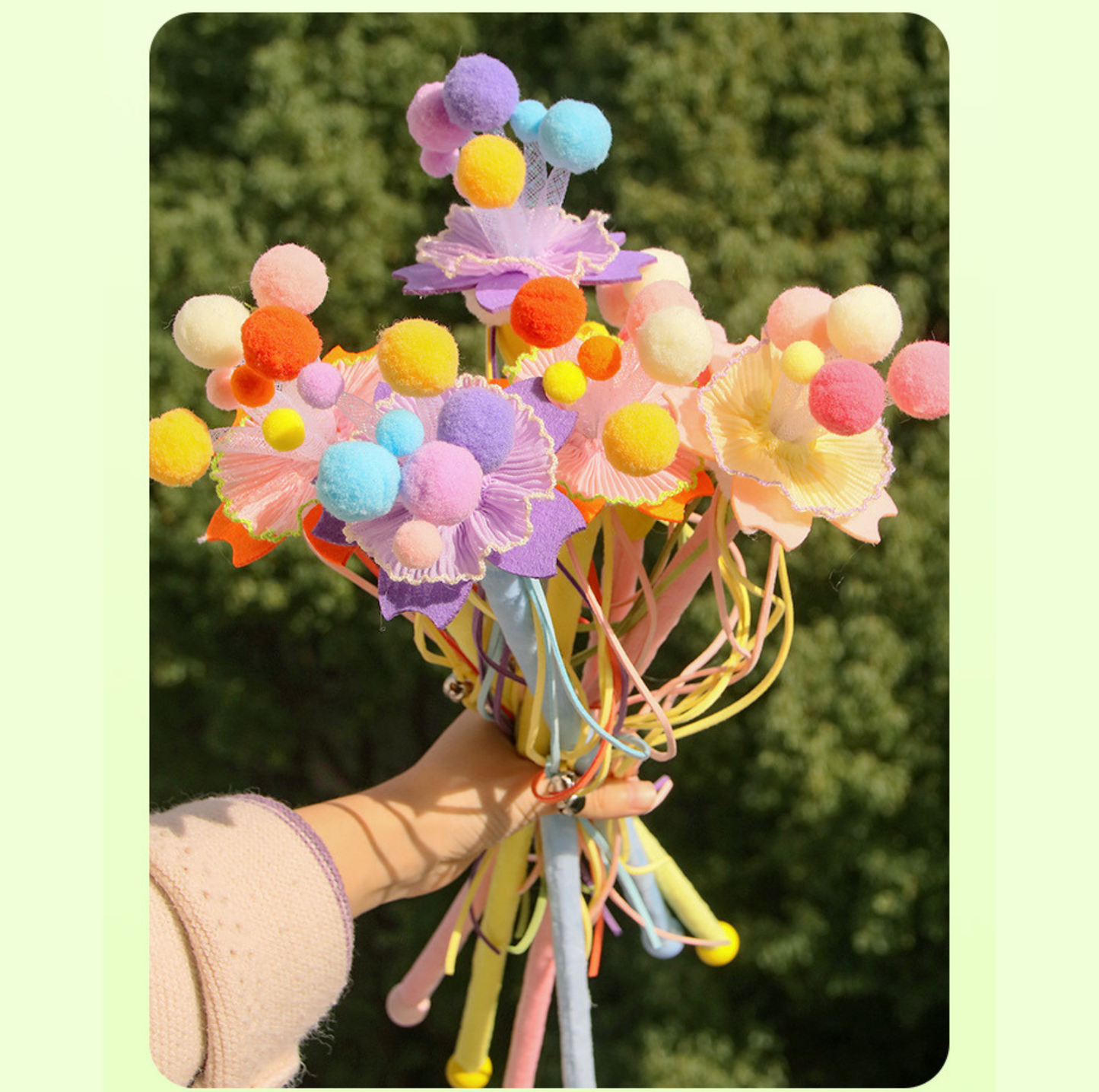 Rainbow Magic Flower Bouquet Cat Teaser Wand