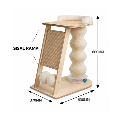 Sisal Ramp Cat Scratcher Tower with Lookout Platform