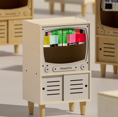 Wooden Retro TV Cat House & Storage Unit