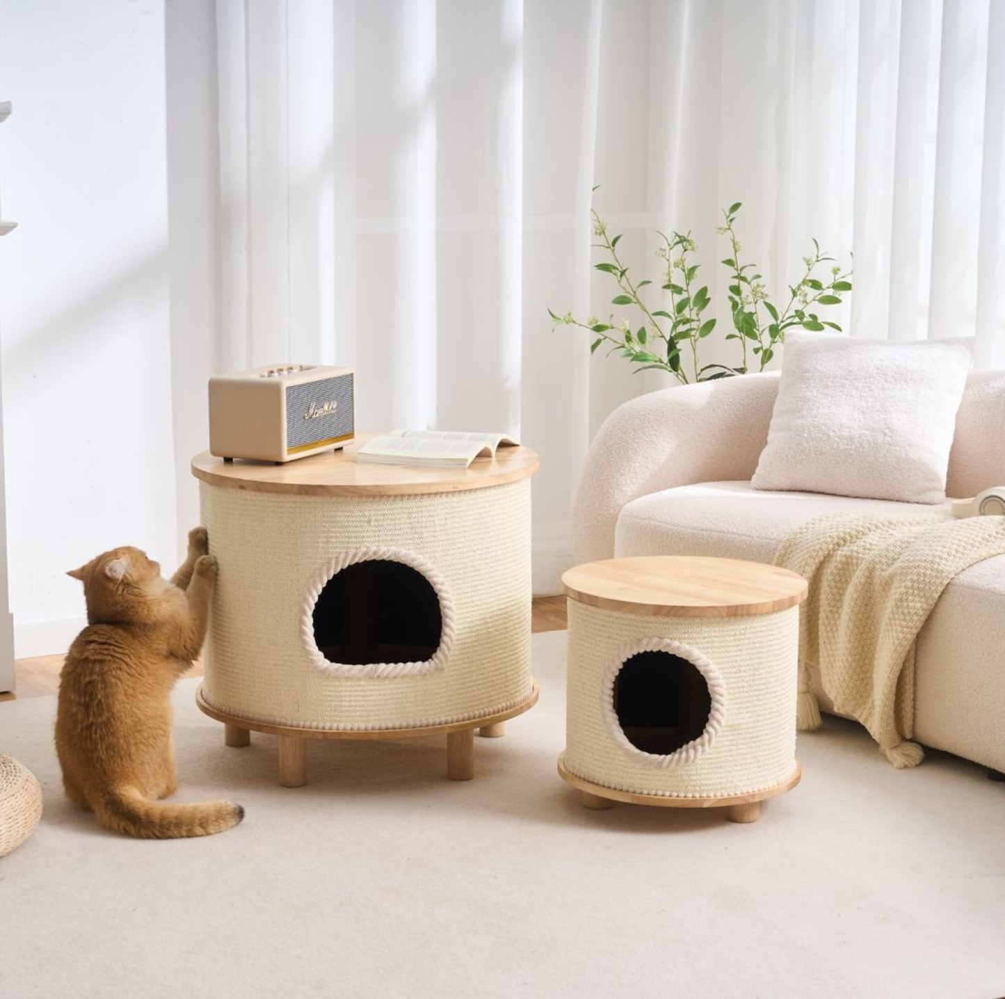 Multifunctional Woven Sisal Cat House – Side Table or Stool