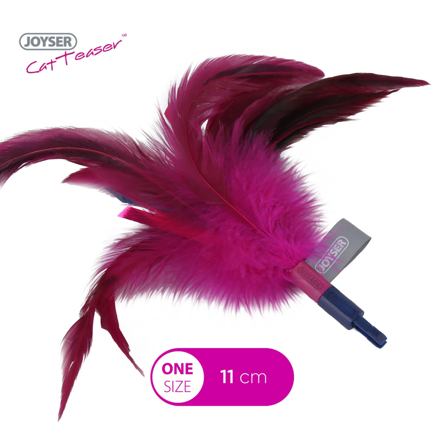 Joyser Cat Wand Teaser with Natural Feather & Changeable Top – 56cm