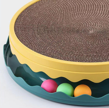 Double-Layer Cat Scratcher with Trackballs & Detachable Core