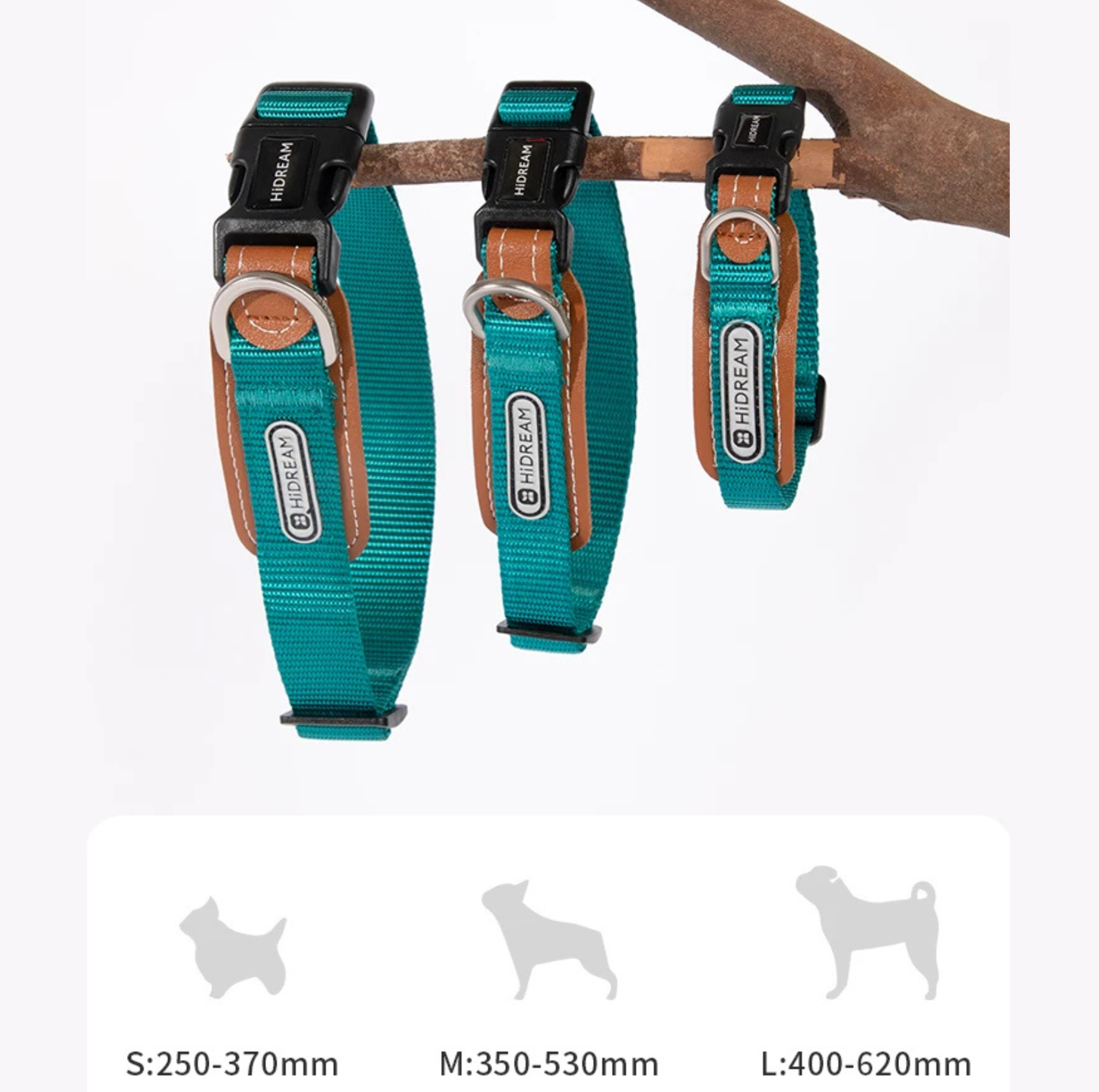 Hidream Adjustable Nylon Dog Collar with Quick-Release Buckle