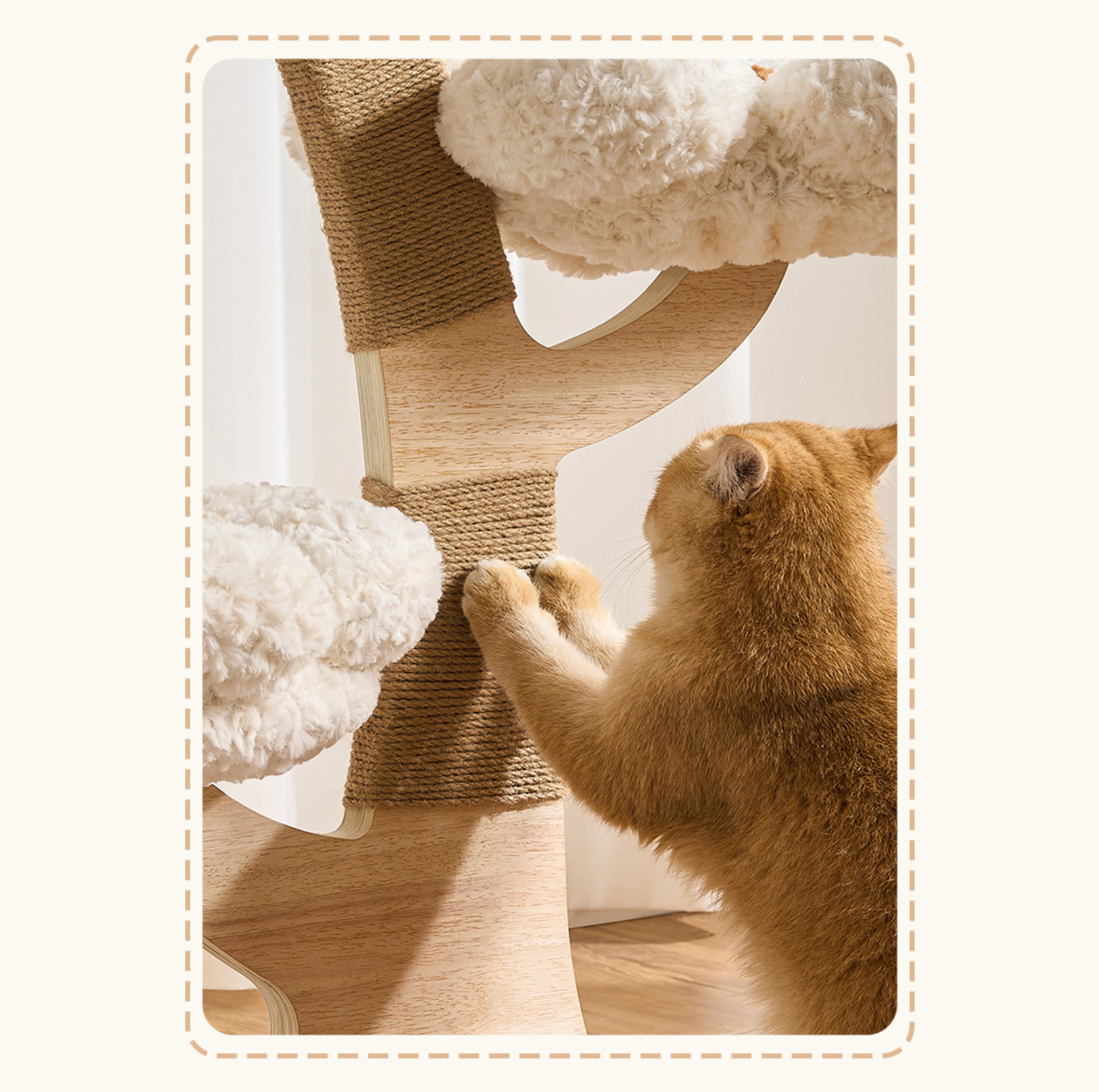 Flower Series Cat Tree – White Bloom (2 Platforms)