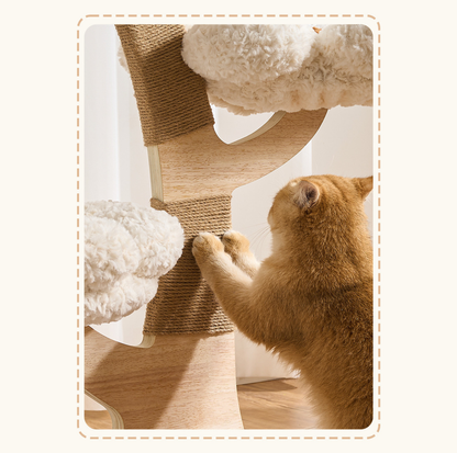 Flower Series Cat Tree – White Bloom (2 Platforms)