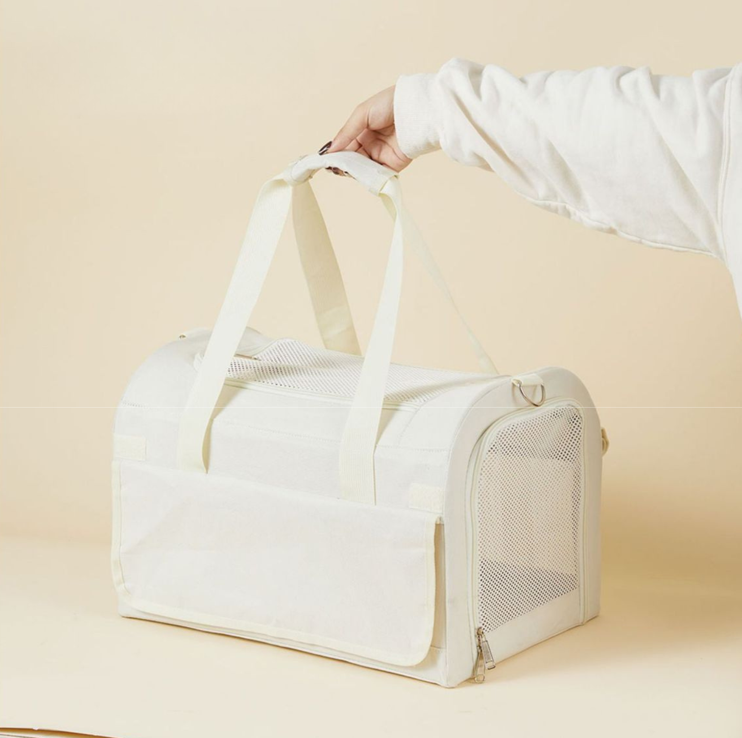 Oxford Dome Pet Travel Carrier with Side Opening for Cats & Small Dogs
