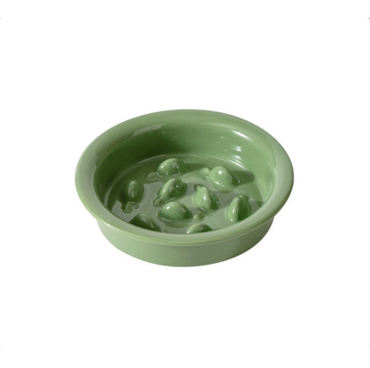 Little Fish Ceramic Slow Feeder Bowl for Cats & Small Dogs