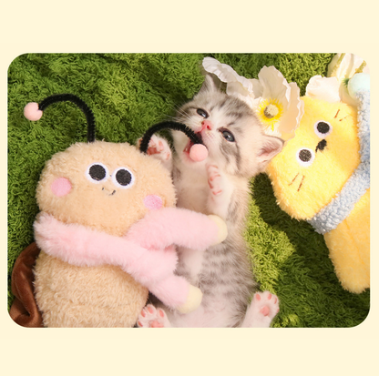 Cartoon Plush Catnip Kicker Toy with Bell