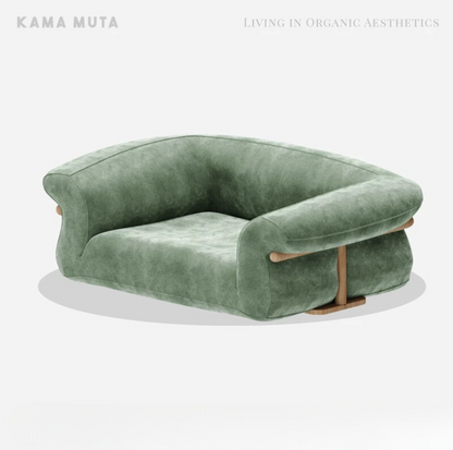 KAMA MUTA Bread Pet Bed - Italian-Inspired Design with Memory Foam and Ash Wood Frame