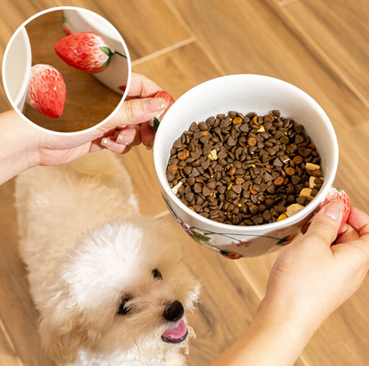 Strawberry Style Ceramic Pet Bowl