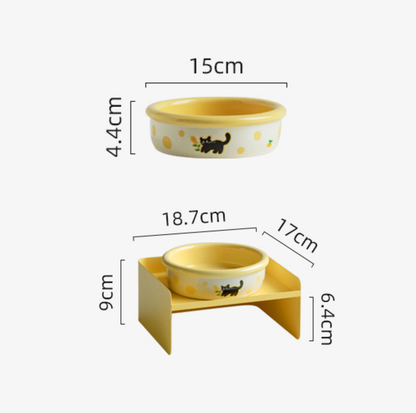 Patterned Ceramic Pet Feeding Bowl