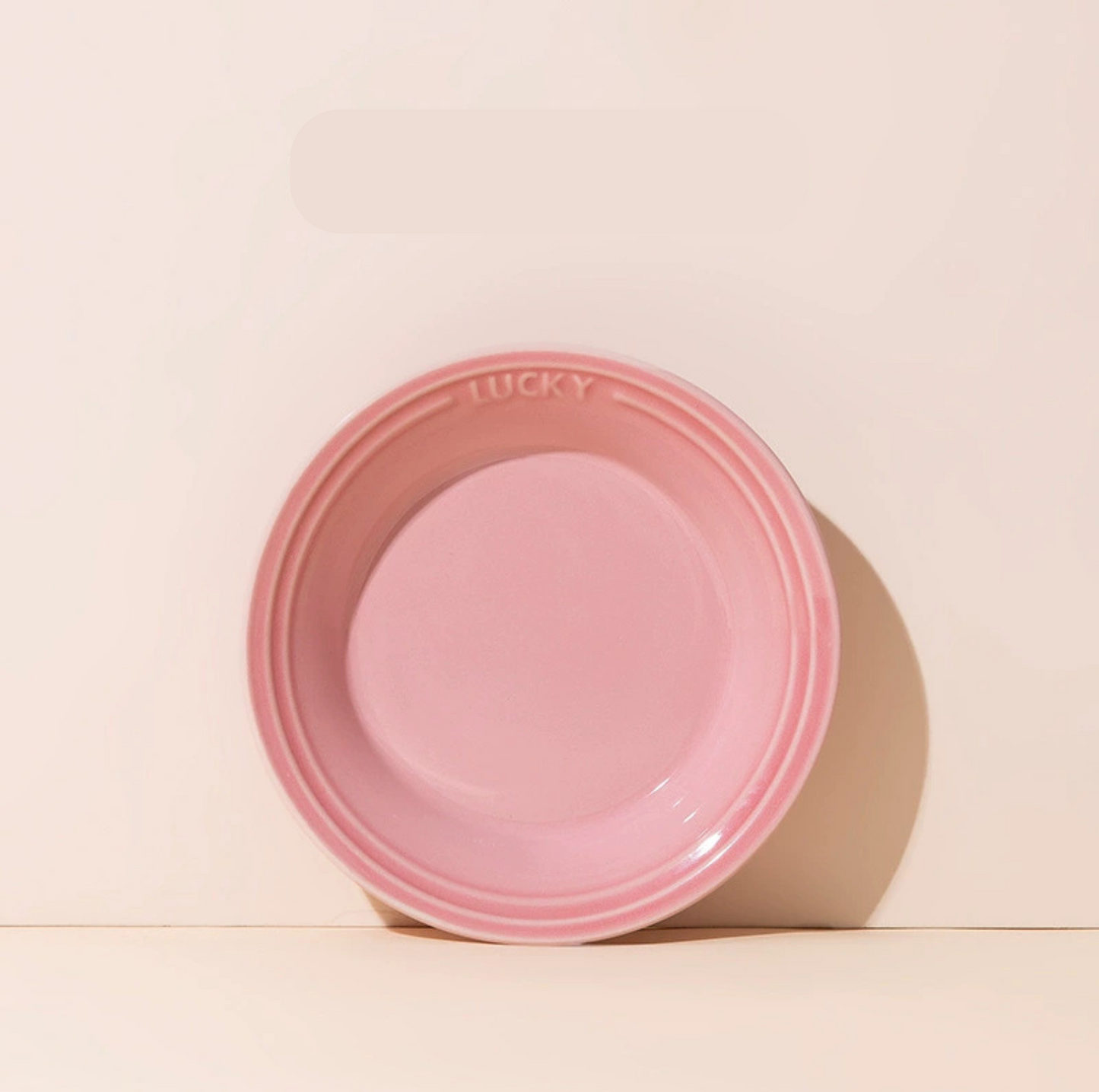 Lucky 6-Inch Flat Ceramic Pet Bowl – Multicolour Glazed Plate for Cats & Small Dogs