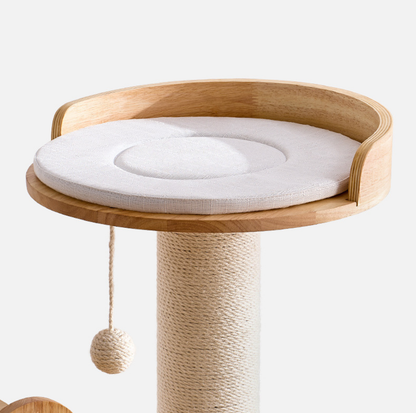 Solid Wood Multi-Level Cat Tower - 183cm