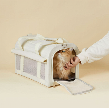 Oxford Dome Pet Travel Carrier with Side Opening for Cats & Small Dogs