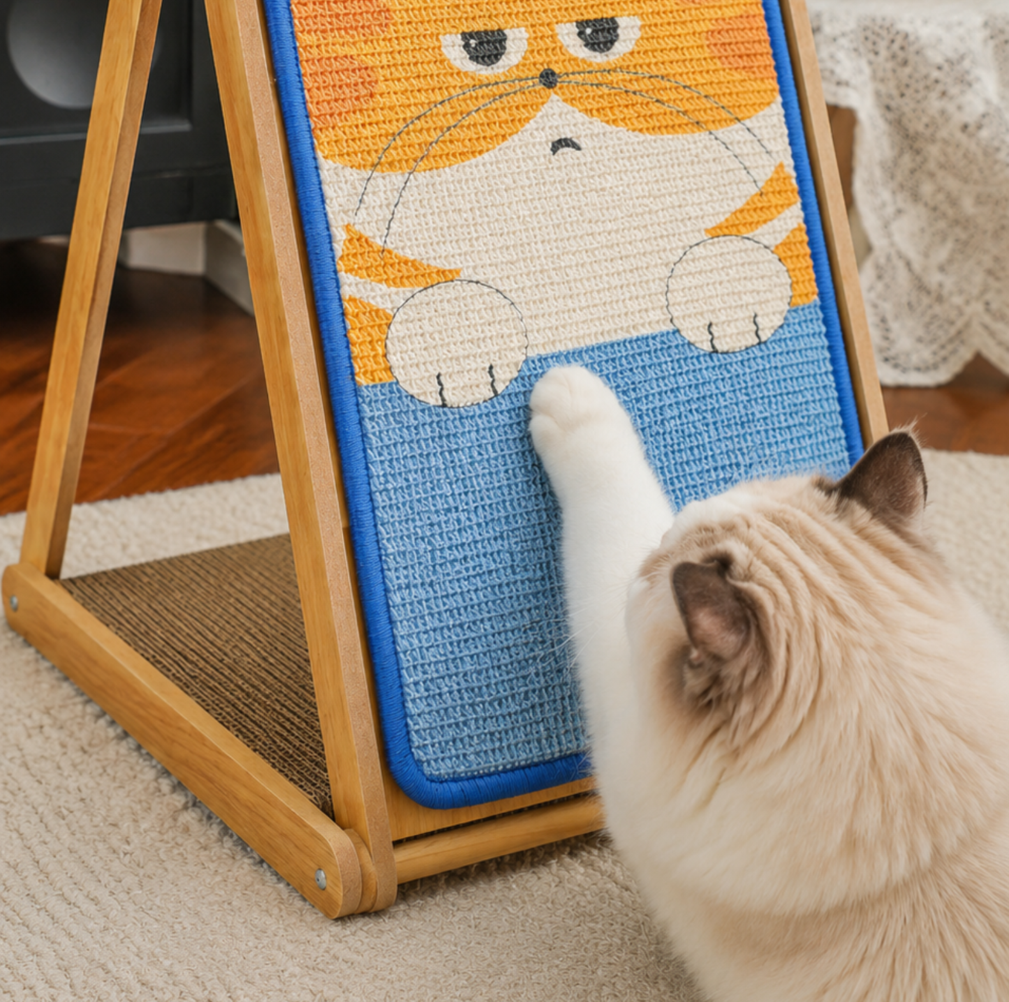 Ginger Cat Calendar-Style Scratcher Board with Wooden Frame