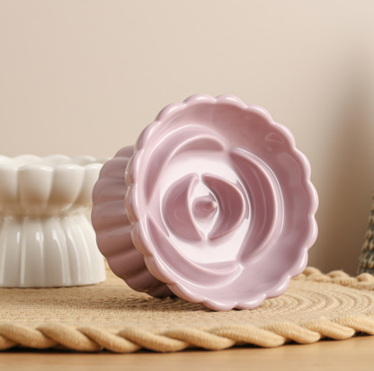 Rosette Ceramic Slow Feeder Pet Bowl