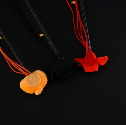 Halloween Cat Teaser Wand Toy – Pumpkin & Spider Plush Designs with Bell and Tassel