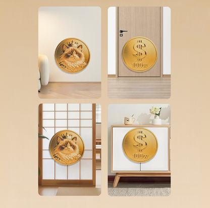 Lucky Coin Double-Sided Corrugated Cat Scratcher
