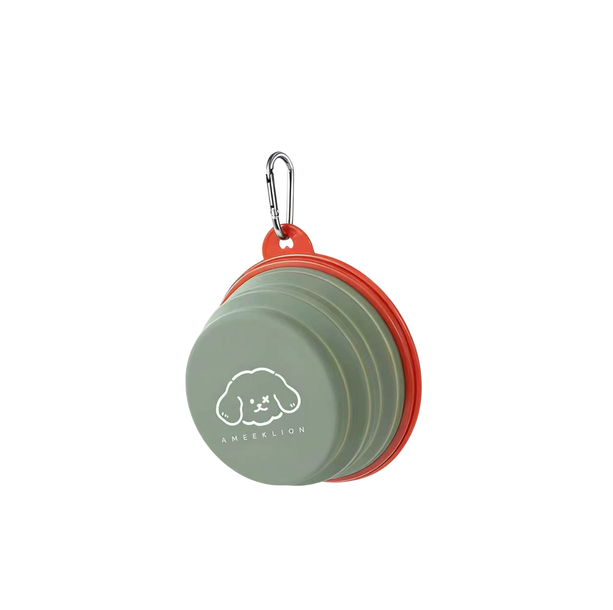 Cartoon Collapsible Travel Pet Bowl with Carabiner