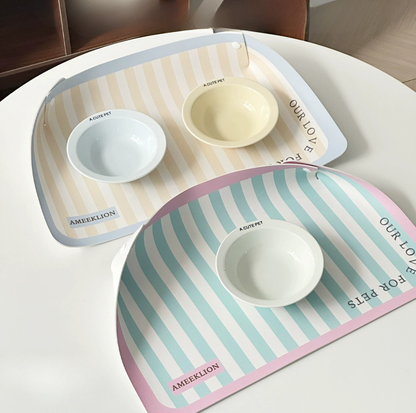Strip Pattern Foldable PU Pet Feeding Mat