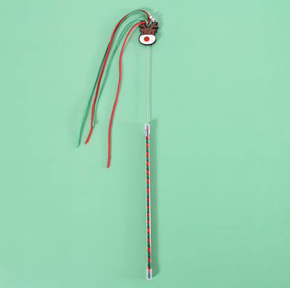 Christmas Cat Teaser Wand - Festive, Interactive Fun with Jingle Bell