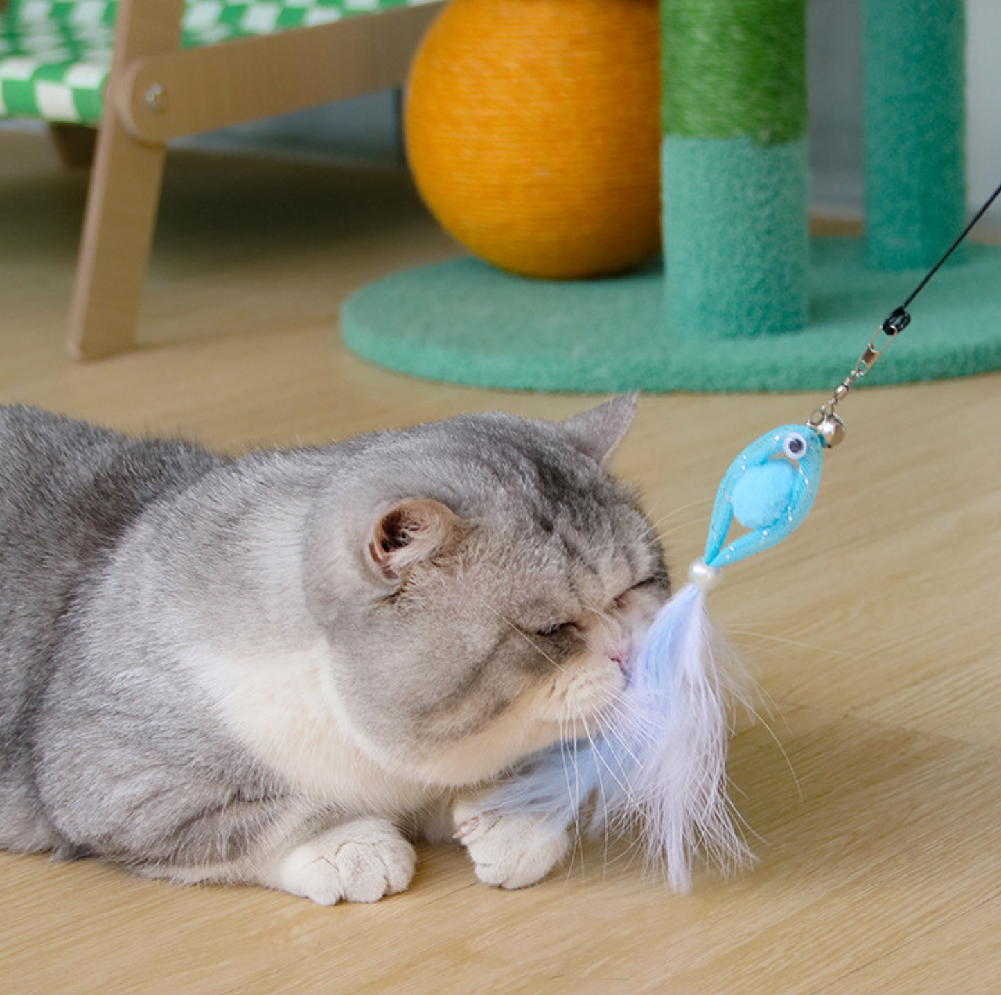 Goldfish Feather Teaser Wand