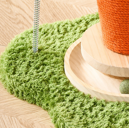 Mushroom Cat Scratch Post with Toy Ball Track