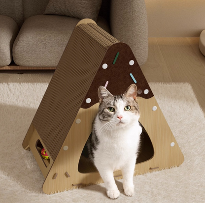 Triangular Cat Scratching Board & Nest