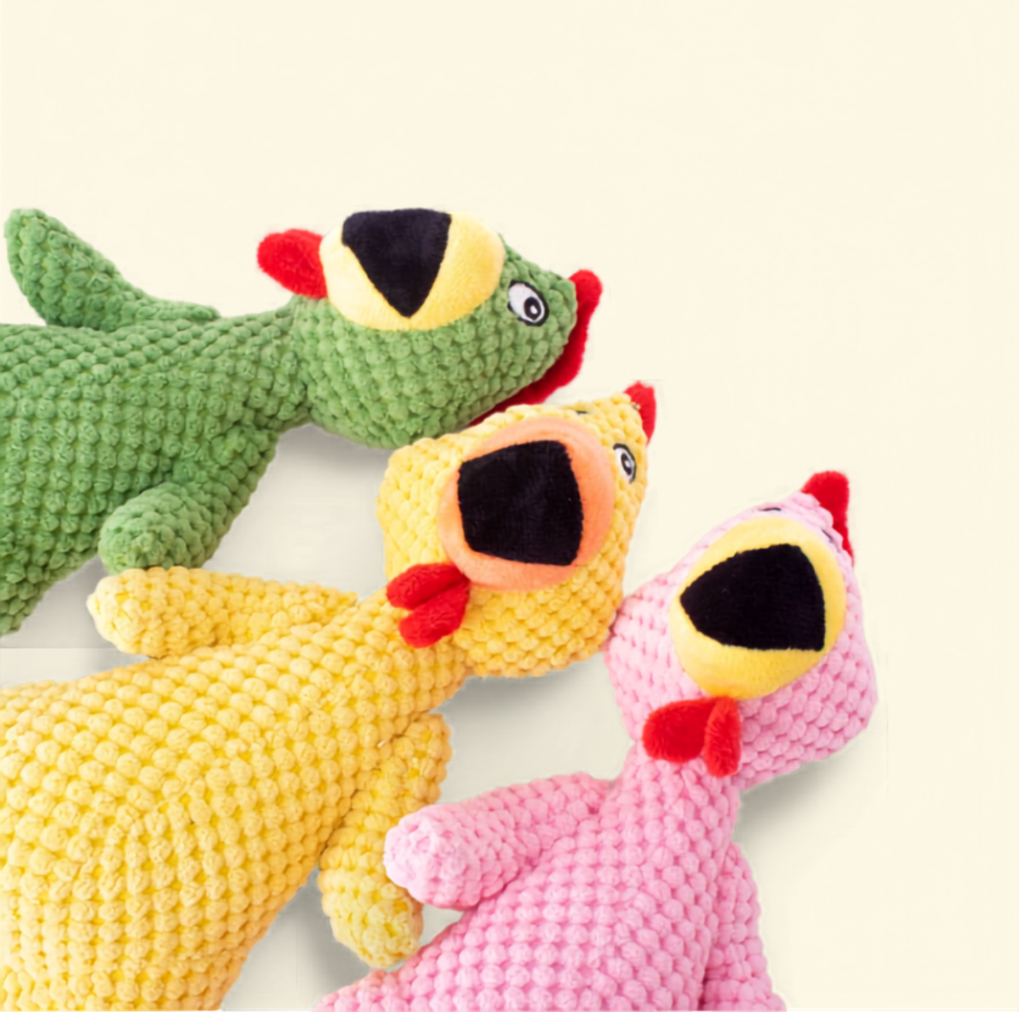 Squeaky Chicken Plush Dog Toy with Built-in Squeaker