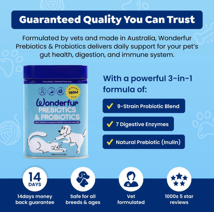 Wonderfur Prebiotics & Probiotics for dogs and cats 150g
