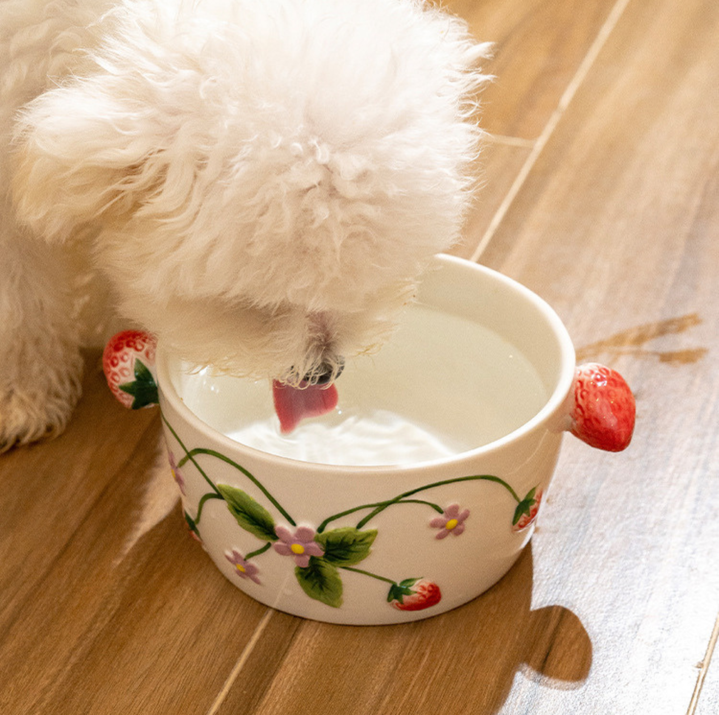 Strawberry Style Ceramic Pet Bowl