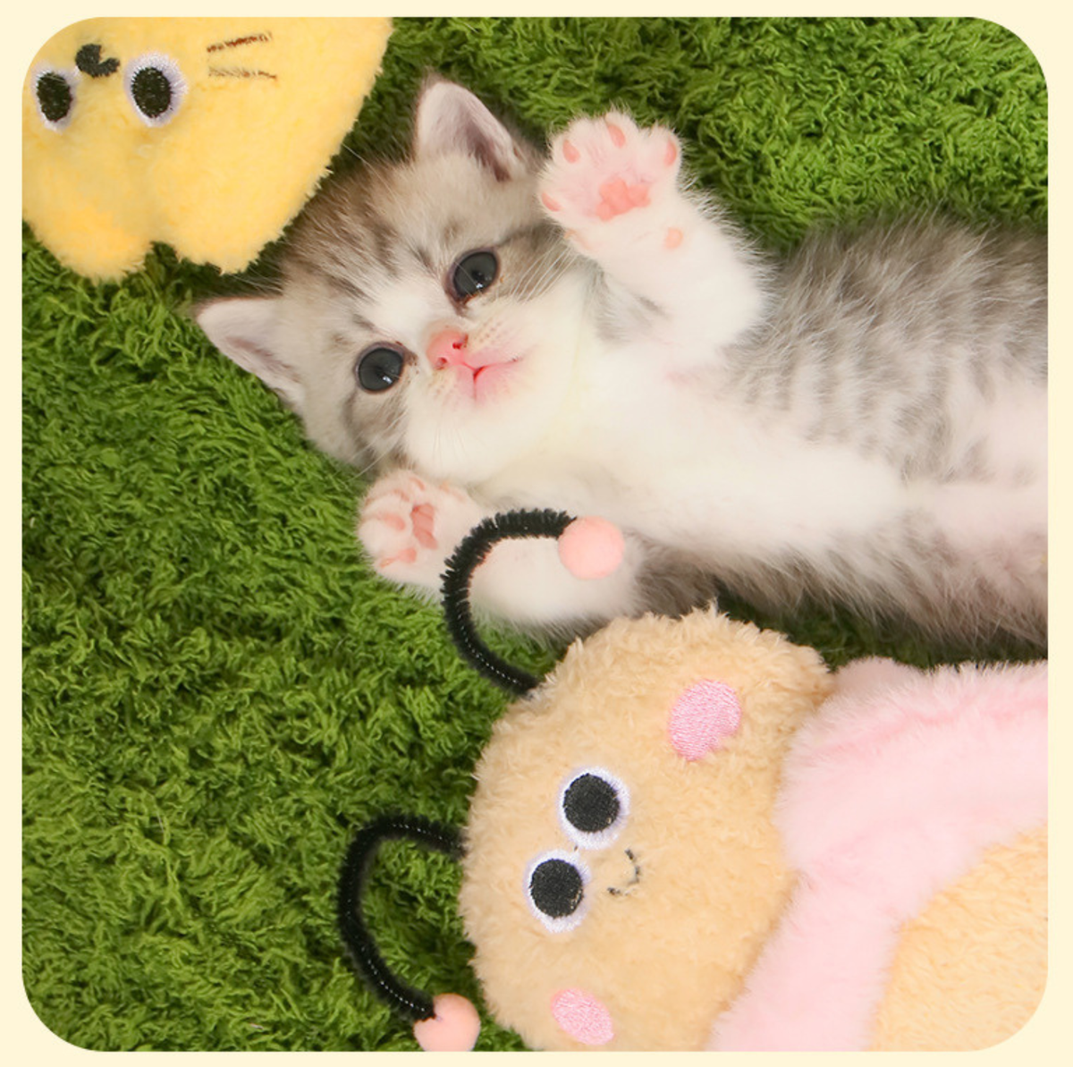 Cartoon Plush Catnip Kicker Toy with Bell